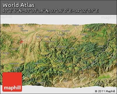 Satellite 3D Map of the Area around 41° 16' 52" N, 34° 4' 30" E