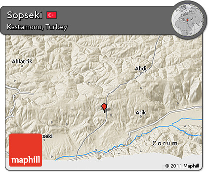 Shaded Relief 3D Map of Sopseki