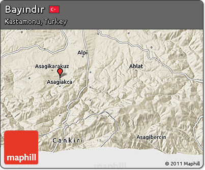 Shaded Relief 3D Map of Bayındır