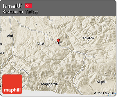 Shaded Relief 3D Map of İsmailli