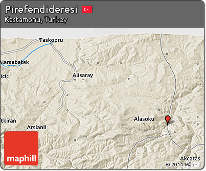 Shaded Relief 3D Map of Pirefendideresi