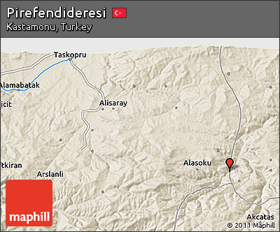 Shaded Relief 3D Map of Pirefendideresi