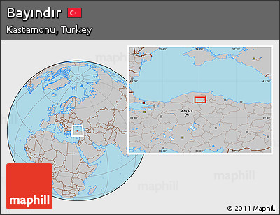 Gray Location Map of Bayındır