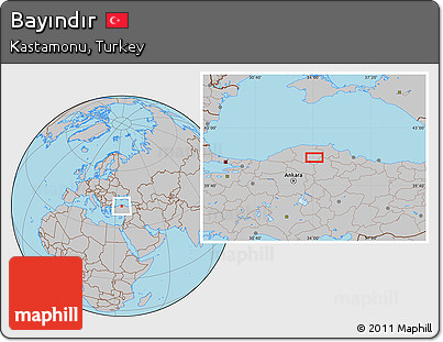Gray Location Map of Bayındır