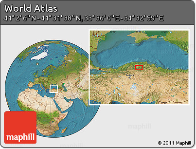 Satellite Location Map of the Area around 41° 16' 52" N, 34° 4' 30" E