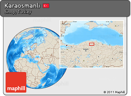 Shaded Relief Location Map of Karaosmanlı