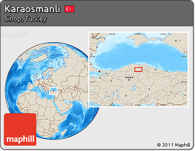 Shaded Relief Location Map of Karaosmanlı