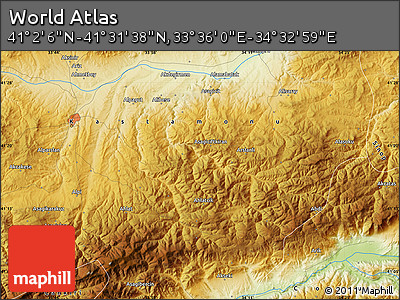 Physical Map of the Area around 41° 16' 52" N, 34° 4' 30" E