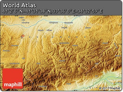 Physical Map of the Area around 41° 16' 52" N, 34° 4' 30" E