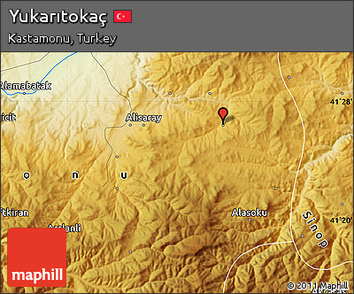 Physical Map of Yukarıtokaç