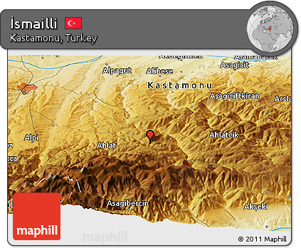 Physical Panoramic Map of İsmailli