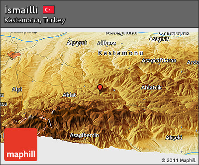 Physical Panoramic Map of İsmailli