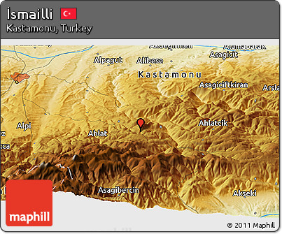 Physical Panoramic Map of İsmailli