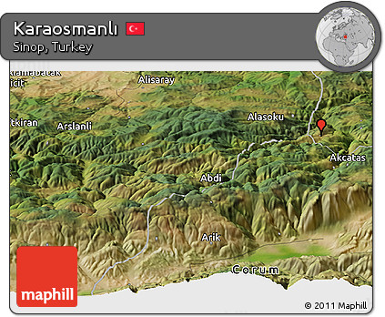Satellite Panoramic Map of Karaosmanlı