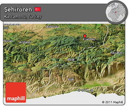 Satellite Panoramic Map of Şehirören
