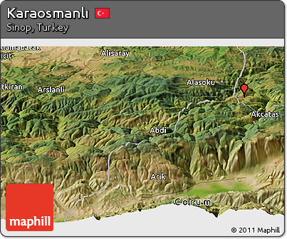 Satellite Panoramic Map of Karaosmanlı