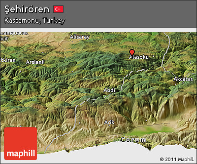 Satellite Panoramic Map of Şehirören