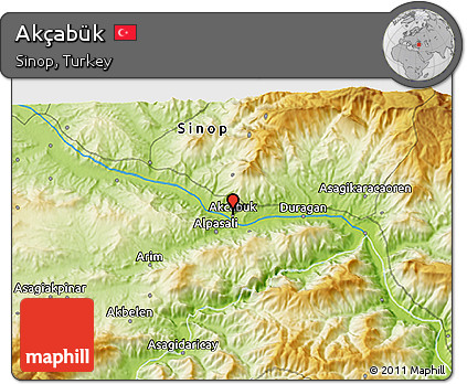 Physical 3D Map of Akçabük