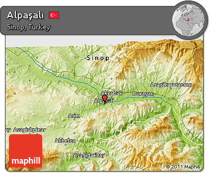 Physical 3D Map of Alpaşalı