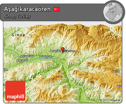Physical 3D Map of Aşağıkaracaören