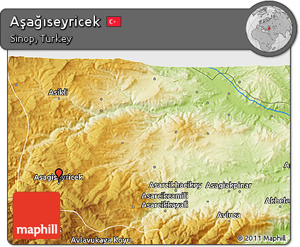Physical 3D Map of Aşağıseyricek