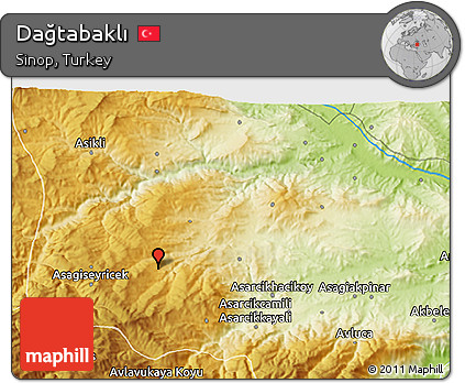 Physical 3D Map of Dağtabaklı