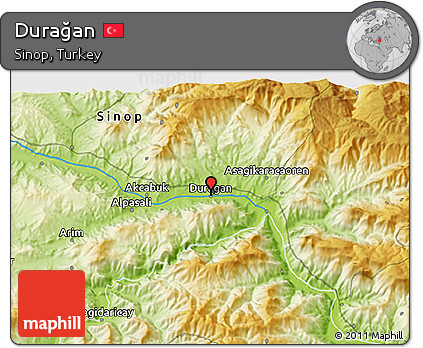 Physical 3D Map of Durağan