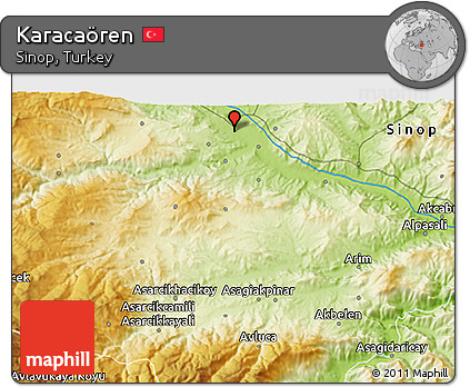 Physical 3D Map of Karacaören