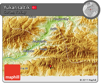 Physical 3D Map of Yukarısaltık