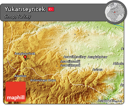 Physical 3D Map of Yukarıseyricek