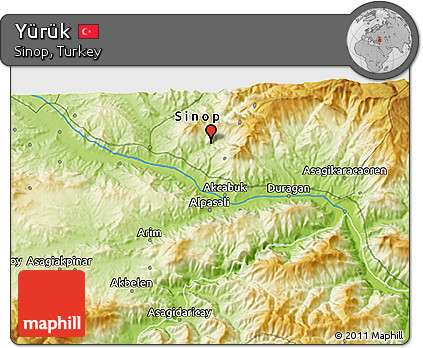 Physical 3D Map of Yürük