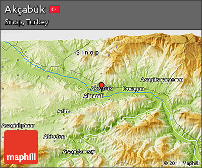 Physical 3D Map of Akçabük