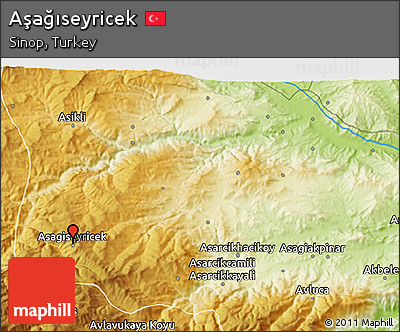 Physical 3D Map of Aşağıseyricek
