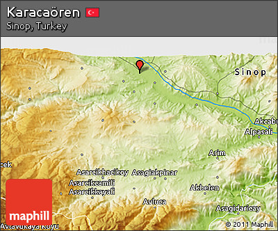 Physical 3D Map of Karacaören