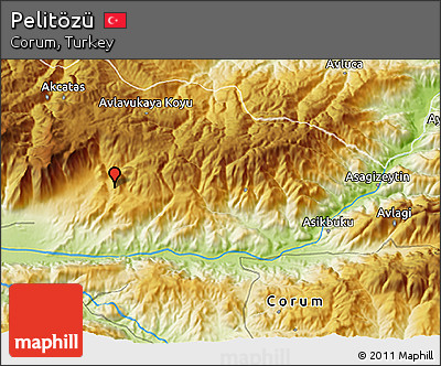Physical 3D Map of Pelitözü