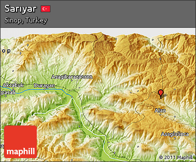 Physical 3D Map of Sarıyar