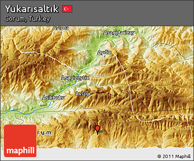 Physical 3D Map of Yukarısaltık