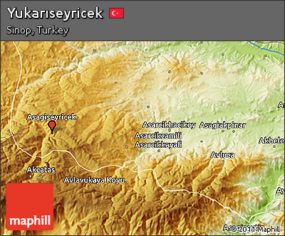 Physical 3D Map of Yukarıseyricek