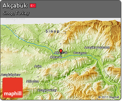 Physical 3D Map of Akçabük