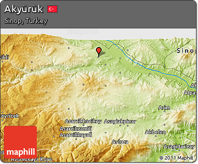Physical 3D Map of Akyürük