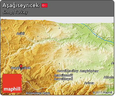 Physical 3D Map of Aşağıseyricek