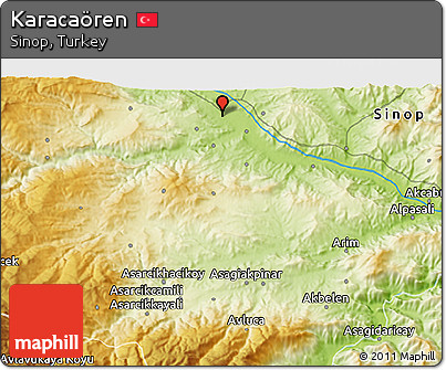 Physical 3D Map of Karacaören