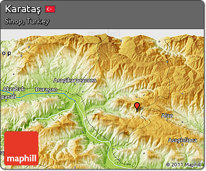 Physical 3D Map of Karataş