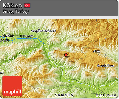 Physical 3D Map of Köklen