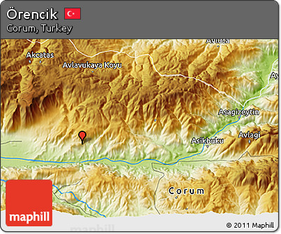 Physical 3D Map of Örencik
