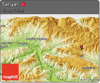 Physical 3D Map of Sarıyar