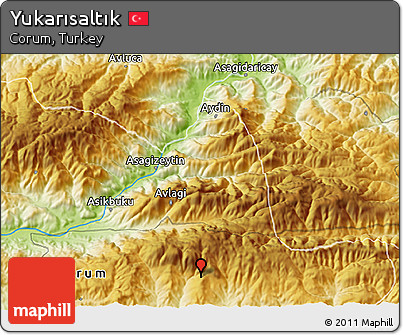 Physical 3D Map of Yukarısaltık