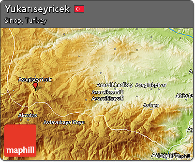 Physical 3D Map of Yukarıseyricek