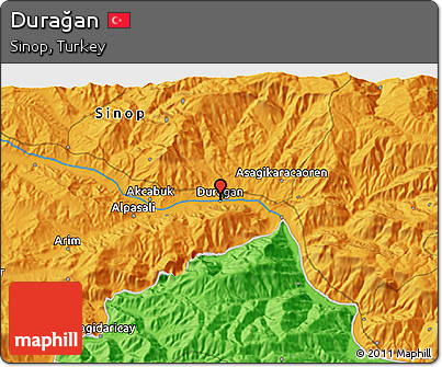 Political 3D Map of Durağan