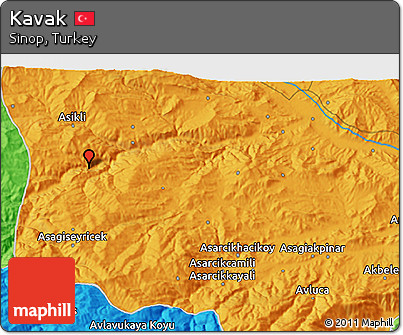 Political 3D Map of Kavak